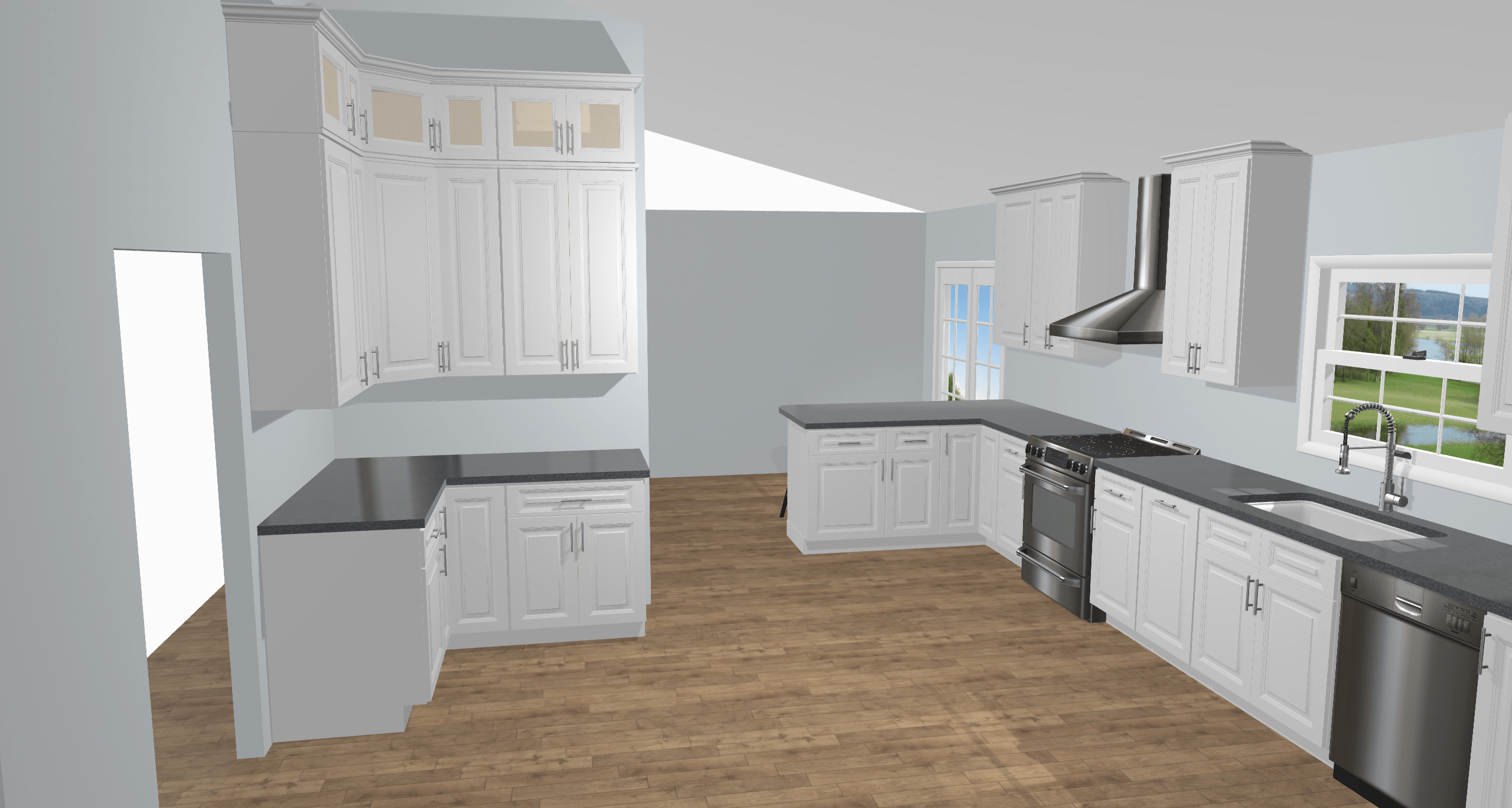 3D kitchen design drawn by Tru-line Interiors