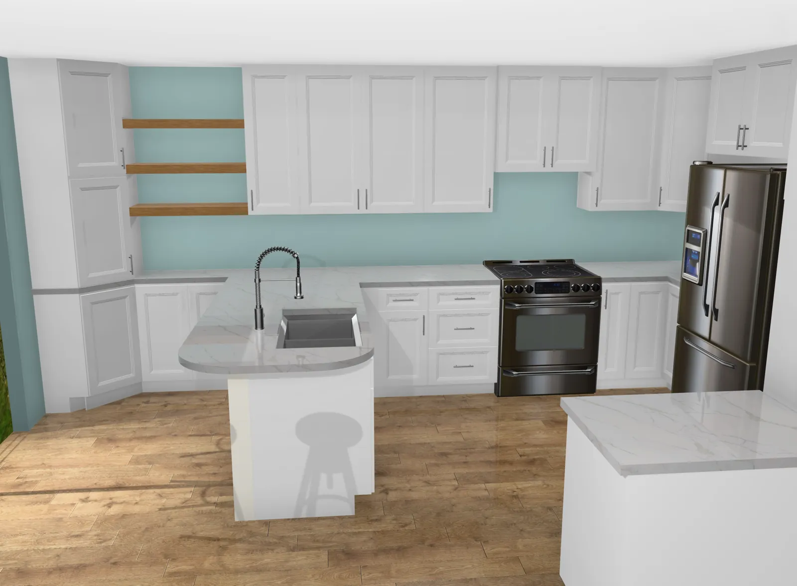 3D kitchen design drawn by Truline Interiors